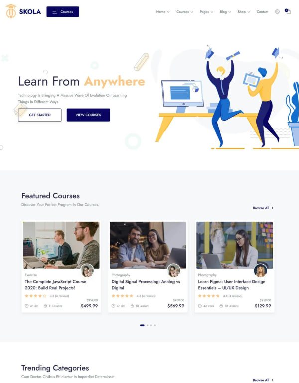 Download Skola - LMS Online Courses WordPress Theme Create Online Courses and Online Training Courses. Built for Schools, Universities & Individuals