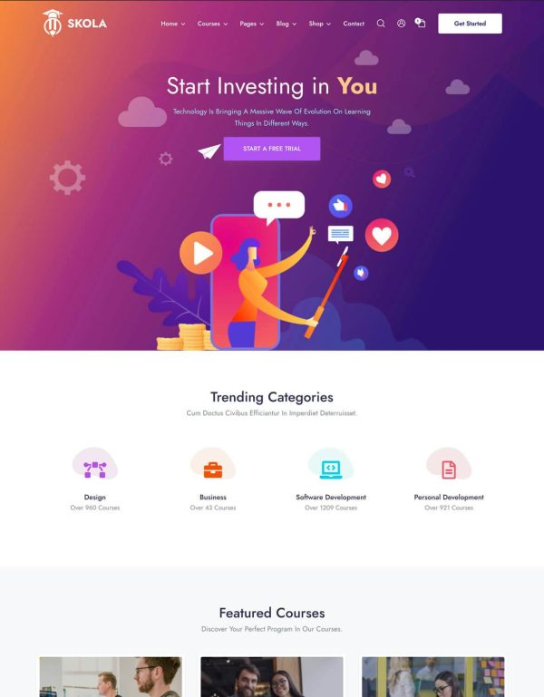 Download Skola - LMS Online Courses WordPress Theme Create Online Courses and Online Training Courses. Built for Schools, Universities & Individuals