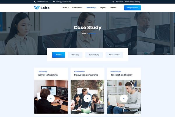 Download Softo - IT Solutions & Services WordPress Theme agency, business, company, computer repair, data, digital, innovation, innovative, it, modern, saas