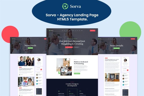 Download Sorva - Agency Landing Page HTML5 Template Sorva is creative, clean, elegant and modern landing page HTML5 template