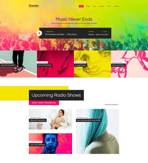 Download Sounder Online Radio WordPress Theme