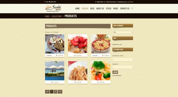 Download Sushi - Food & Restaurant Shopify Theme Shopify  / E-Commerce Store Design for Restaurants , Cafe, all Food Related businesses
