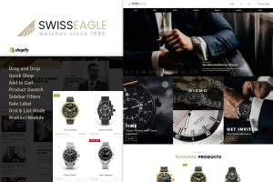 Download Swiss Eagle | Watch Shopify Theme Luxury Accessories, Watches, Jewles, Fashion Products Shopify Sectioned Store Design...Dark Beauty!