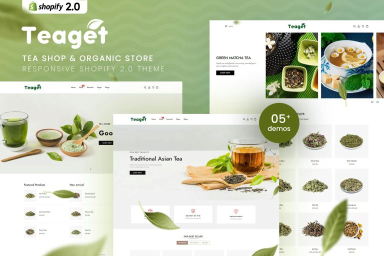 Download Teaget - Tea Shop & Organic Store Shopify Theme Tea Shop & Organic Store Responsive Shopify 2.0 Theme