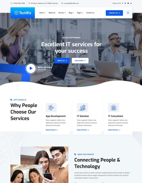 Download Techbiz - Multipurpose IT Solution Business Theme Techbiz is coded with beautiful and clean code and the power of Elementor. Fast & Easy to Customize!