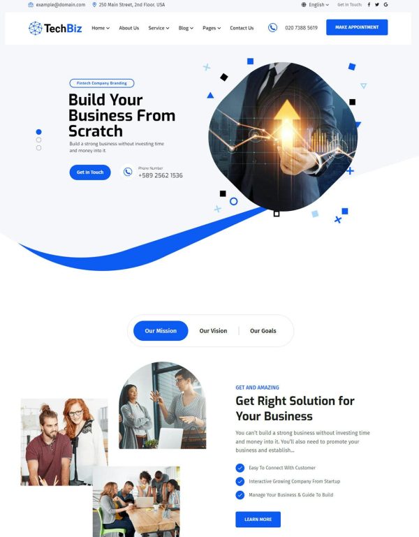 Download Techbiz - Multipurpose IT Solution Business Theme Techbiz is coded with beautiful and clean code and the power of Elementor. Fast & Easy to Customize!