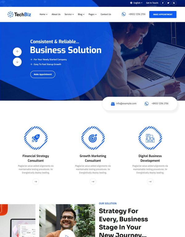 Download Techbiz - Multipurpose IT Solution Business Theme Techbiz is coded with beautiful and clean code and the power of Elementor. Fast & Easy to Customize!