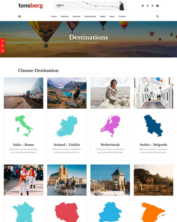 Download Tonsberg - Travel Blog Theme A Modern WordPress Theme for Travel Bloggers