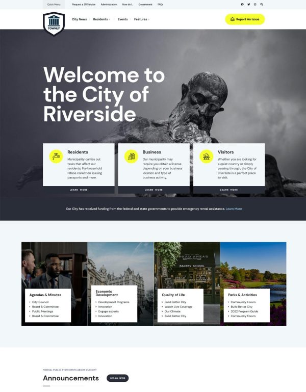Download Townly - Government & Municipal WordPress Theme ADA Compliant (Accessible) theme for any town, village or local government website