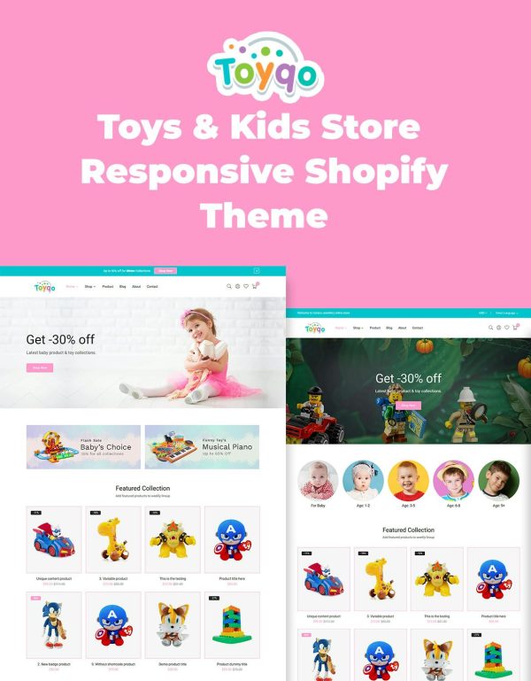 Download Toyqo - Toys & Kids Store Responsive Shopify Theme Toyqo is fully customizable empowering you to organize the content in the most convenient way.