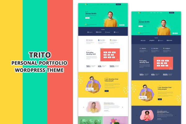 Download Trito - Personal Portfolio WordPress Theme agency, clean, cv, elementor, freelancer, minimal, modern, multipurpose, onepage, professional