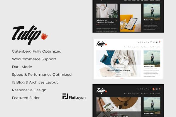 Download Tulip - Responsive WordPress Blog Theme 15 Blog Layouts, Dark Mode, WooCommerce, RTL Support, Gutenberg, SEO Optimized, Unlimited Options