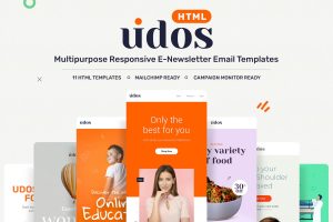 Download Udos - Multipurpose Responsive E-Newsletter Email Udos is modern & sleek Email Template design It has 11 Mailchimp & Campaign Monitor Ready Html Page