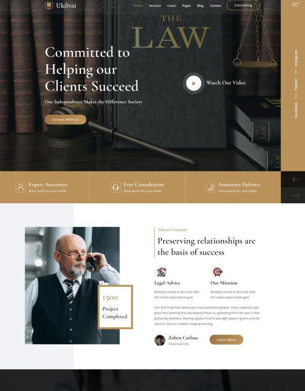 Download Ukilvai - Lawyer & Attorney WordPress Theme For Lawyers, Law Firm & Law Sites, Law Consulting Services, Law Office