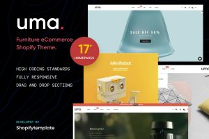 Download Uma - Minimal Clean Multiple Shopify Theme Drag & Drop Shopify Theme Sections, Multiple layout header, footer