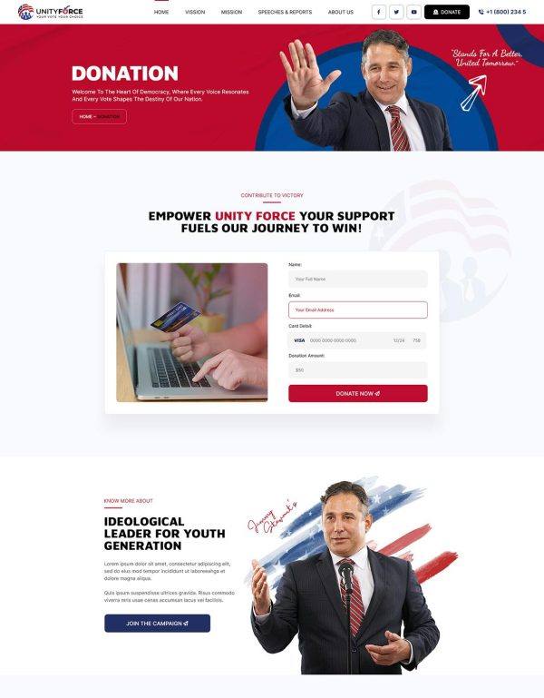 Download UnityForce | Politics & Election WordPress Theme  Politics & Election WordPress Theme