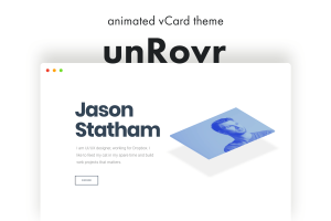 Download unRovr - Animated vCard & Resume WordPress Theme Show off your resume and portfolio in a creative way to attract your visitors.