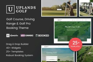 Download Uplands - Golf Course WordPress Theme Build with Elementor Drag & Drop Editor - Includes a Golf Booking System with Payments, Scheduling
