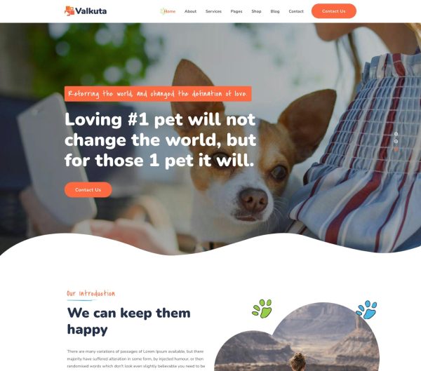 Download Valkuta - Pet WordPress Theme Pet Care And Pet Sitting, Pet Grooming And Pet Shop, Pets and Vets, Animal Care