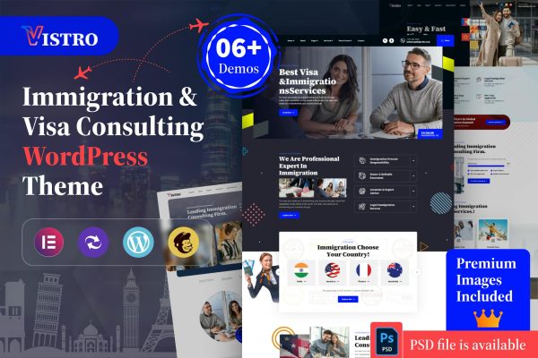 Download Vistro - Immigration Visa Consulting WordPress The  Immigration Visa Consulting WordPress Theme