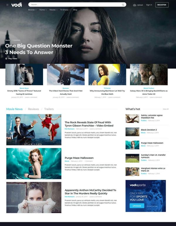 Download Vodi - Video WordPress Theme for Movies & TV Shows Video WordPress Theme for Movies & TV Shows