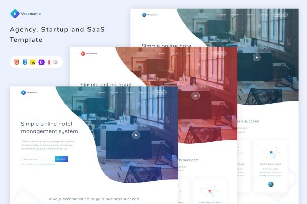 Download Webmania - Agency, Startup and SaaS Template agency, app, app landing, business, creative, landing, marketing, product, saas, saas template, soft