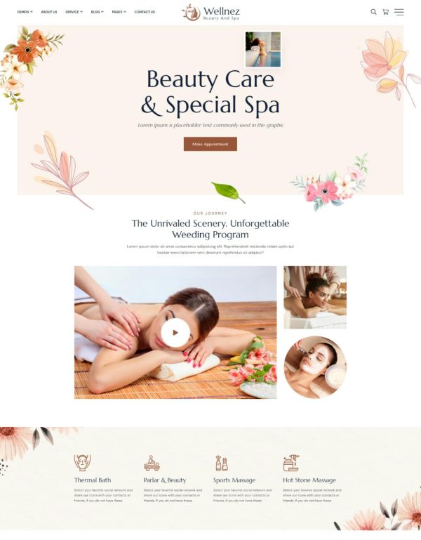 Download Wellnez – Beauty Spa Wellness WordPress Theme Wellnez is coded with beautiful and clean code and the power of Elementor. Fast & Easy to Customize!