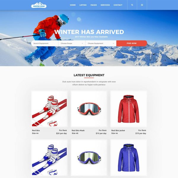 Download WinterZone Ski & Winter Sports WordPress Theme