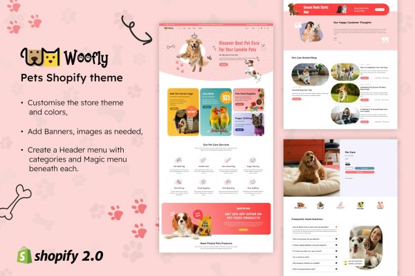 Download Woofly - Pets Store Shopify Theme Pet Shop, Pet Products & Services eCommerce Shop, Retail, dropshipping, multipurpose, 2.0, suppliers