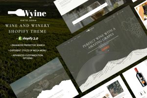 Download Wyine - Wine Shop & Liquor Store Shopify Wine club, Multipurpose, whiskey, Beverage, brand, Wine shopify store.Bar, Dropshipping, Business