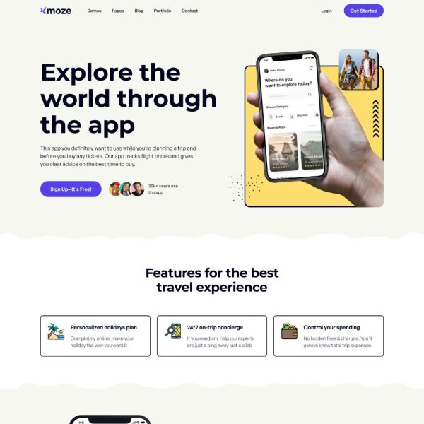 Download Xmoze - Saas Software Startup WordPress Saas Software Startup App Agency