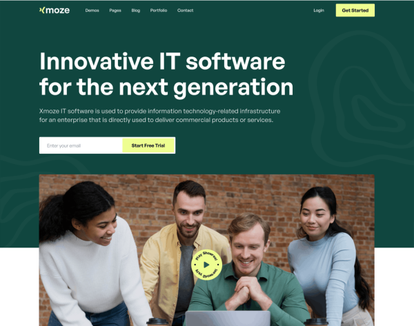 Download Xmoze - Saas Software Startup WordPress Saas Software Startup App Agency
