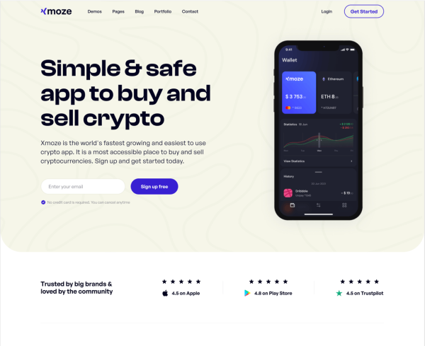 Download Xmoze - Saas Software Startup WordPress Saas Software Startup App Agency