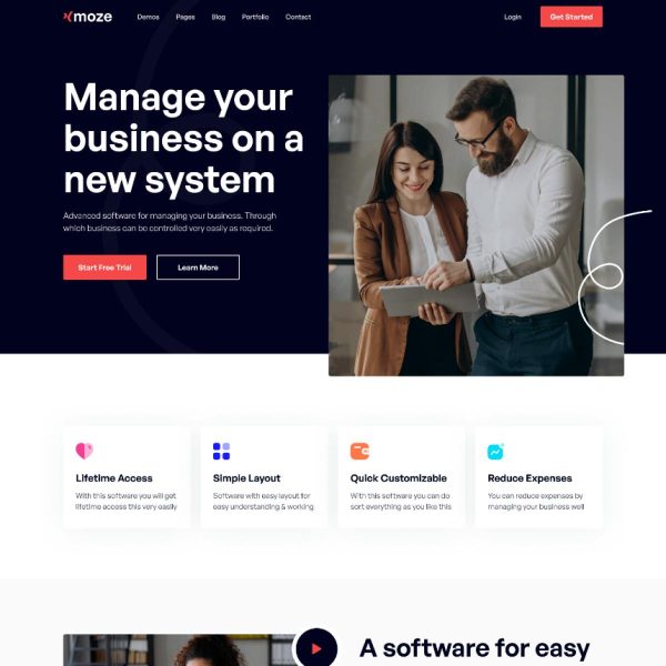 Download Xmoze - Saas Software Startup WordPress Saas Software Startup App Agency