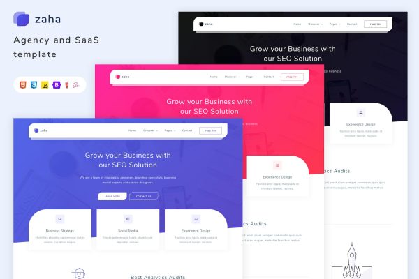 Download Zaha - Agency and SaaS Template agency, app, app landing, business, creative, landing, marketing, product, saas, saas template, html