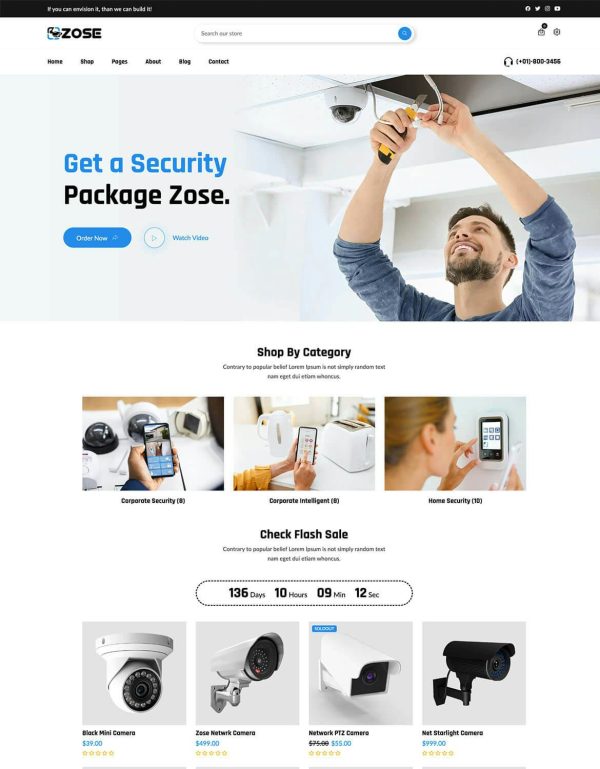 Download ZOSE - CCTV Security & Electronics Shopify Theme CCTV Security & Electronics Store Shopify Theme