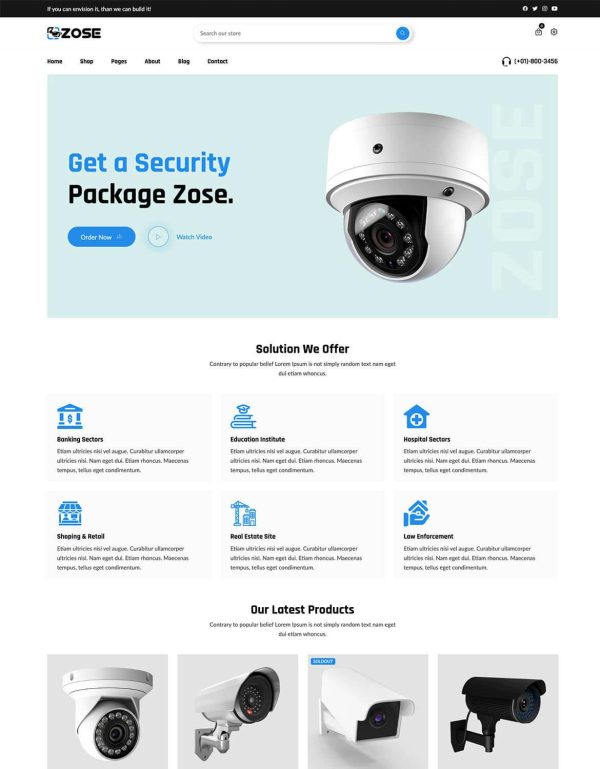 Download ZOSE - CCTV Security & Electronics Shopify Theme CCTV Security & Electronics Store Shopify Theme