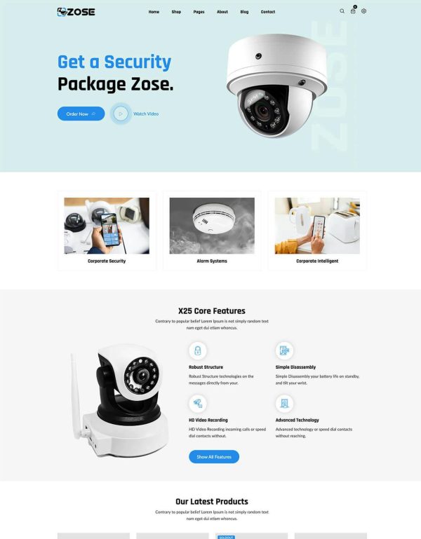 Download ZOSE - CCTV Security & Electronics Shopify Theme CCTV Security & Electronics Store Shopify Theme