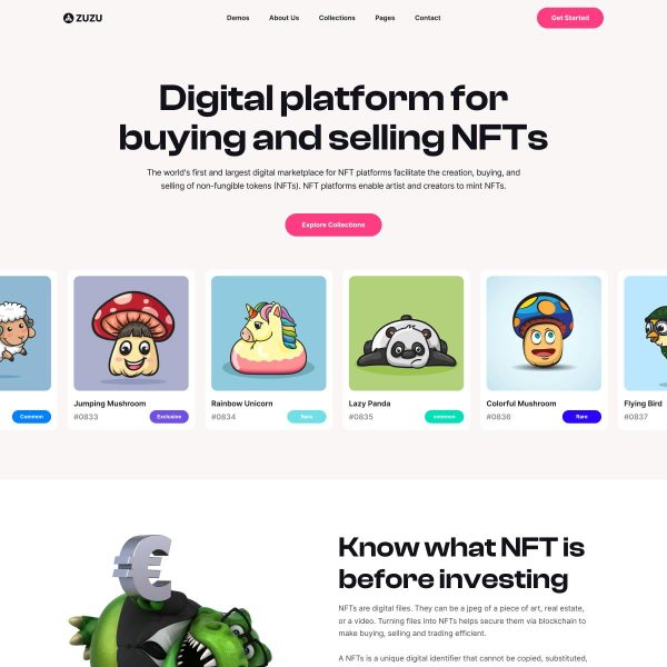 Download Zuzu - NFT & Crypto WordPress Theme For Crypto  Card & Blockchain, Crypto Currency,Nft Proejct, Cryptocurrency Landing Page