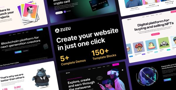 Download Zuzu - NFT & Crypto WordPress Theme For Crypto  Card & Blockchain, Crypto Currency,Nft Proejct, Cryptocurrency Landing Page