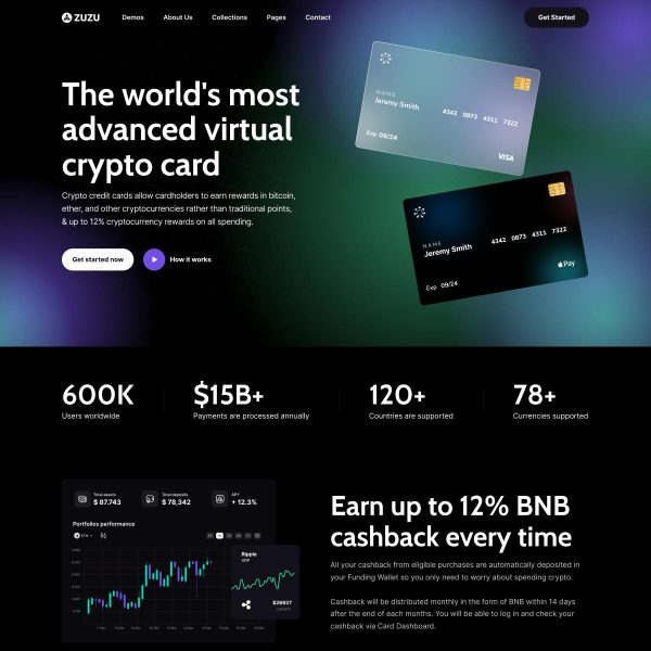 Download Zuzu - NFT & Crypto WordPress Theme For Crypto  Card & Blockchain, Crypto Currency,Nft Proejct, Cryptocurrency Landing Page