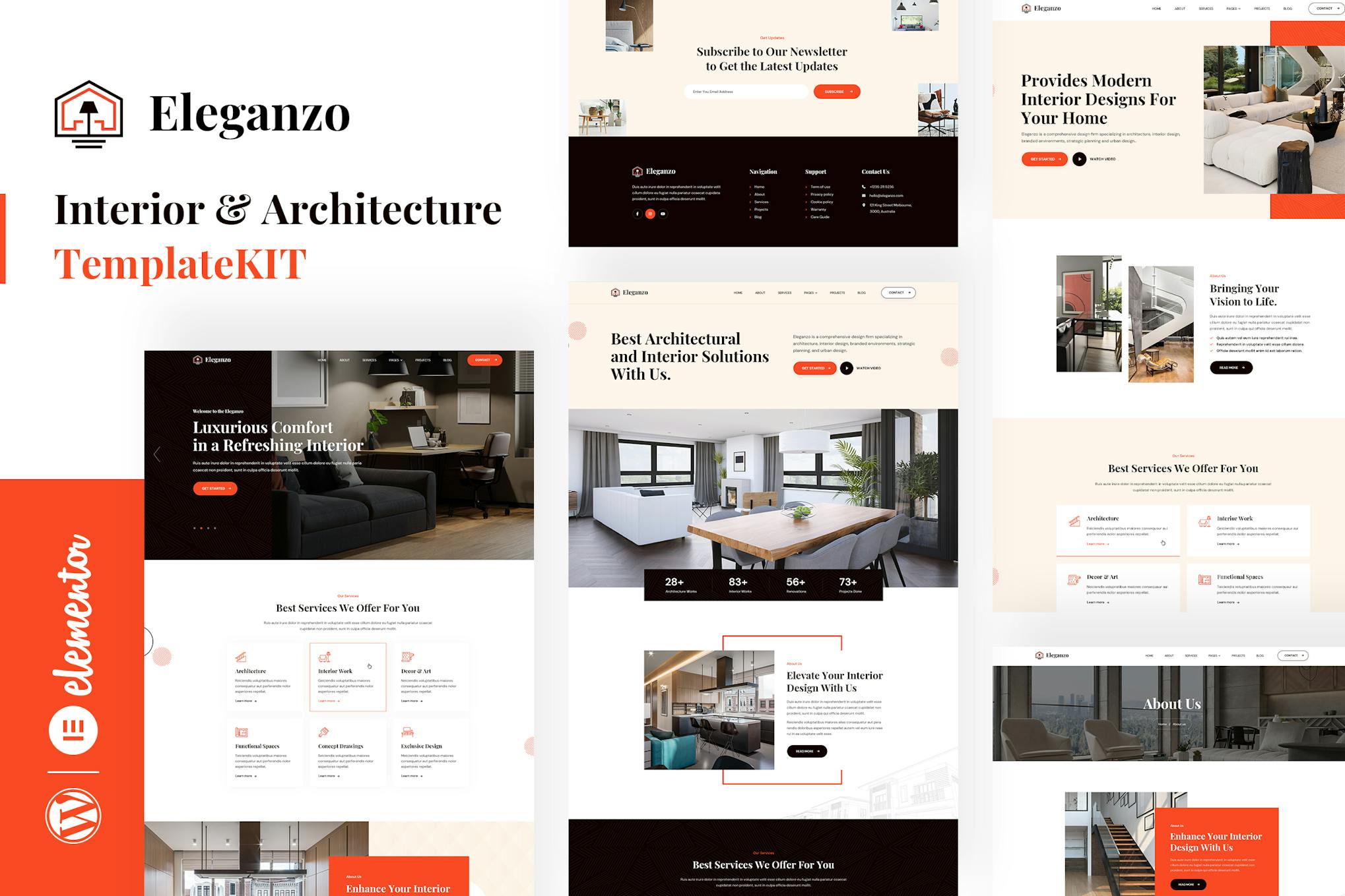 Download Eleganzo - Interior & Architecture Elementor Template Kit