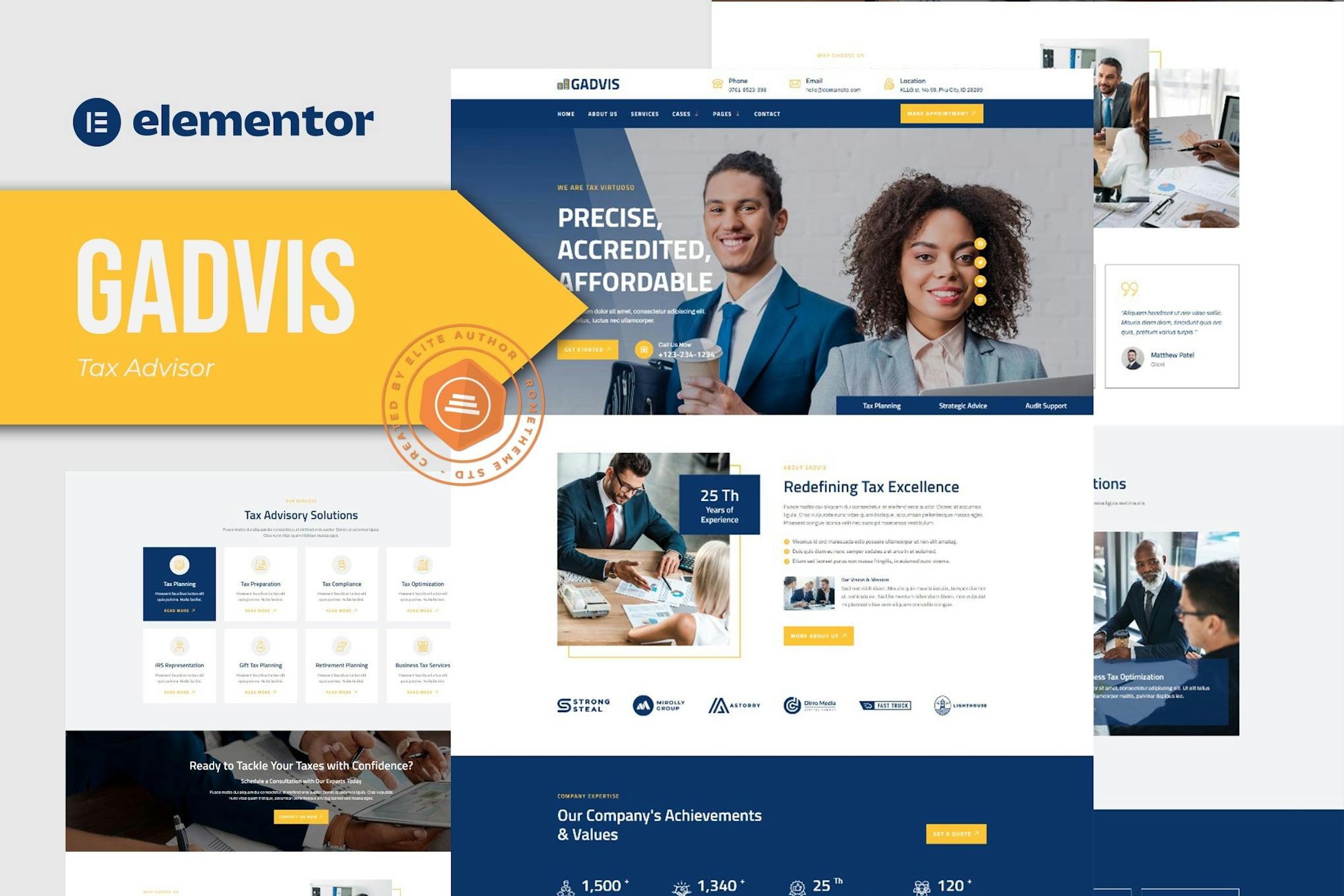 Download Gadvis - Tax Advisor & Financial Consulting Elementor Template Kit