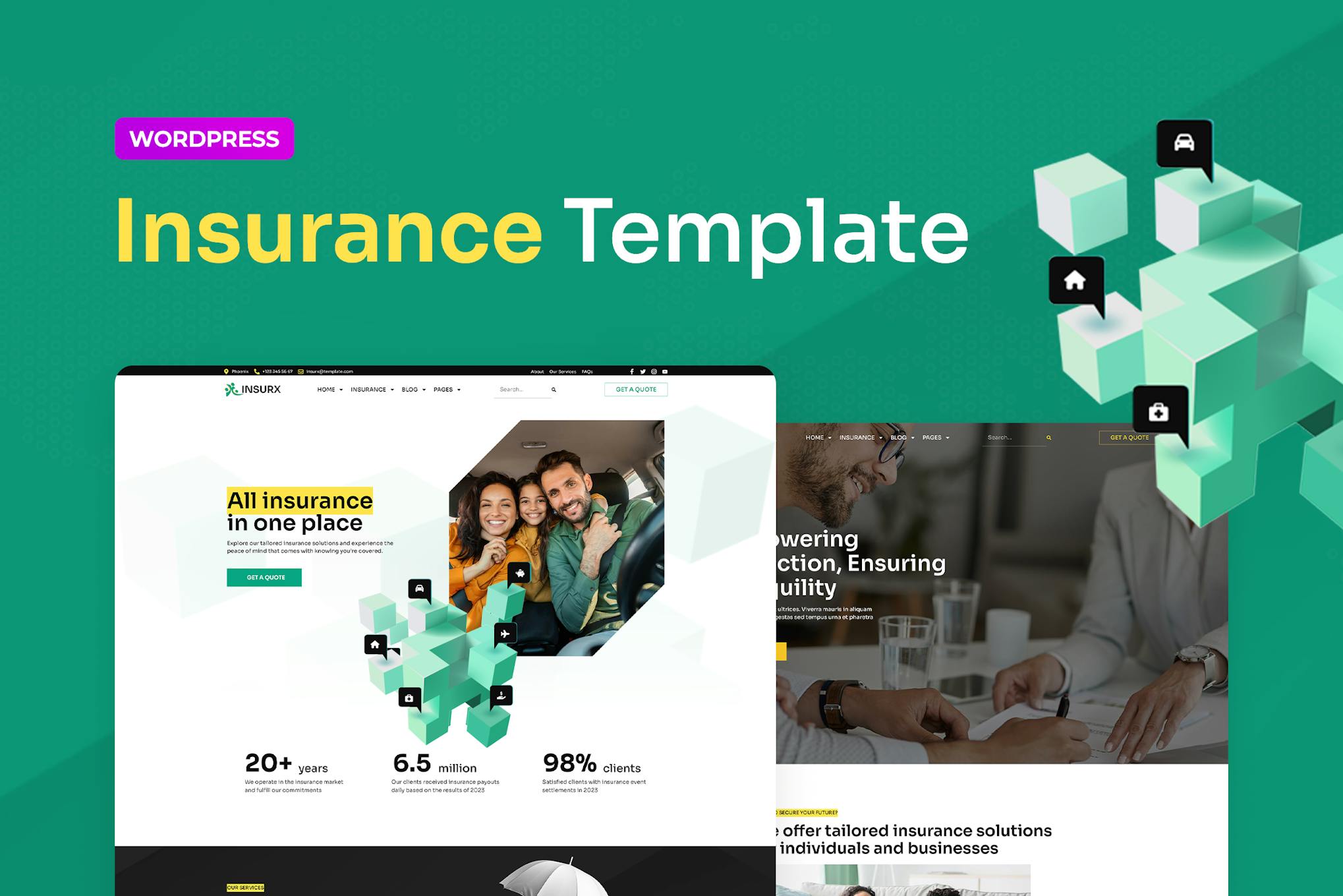 Download Insurx – Insurance Agency Elementor Pro Template Kit