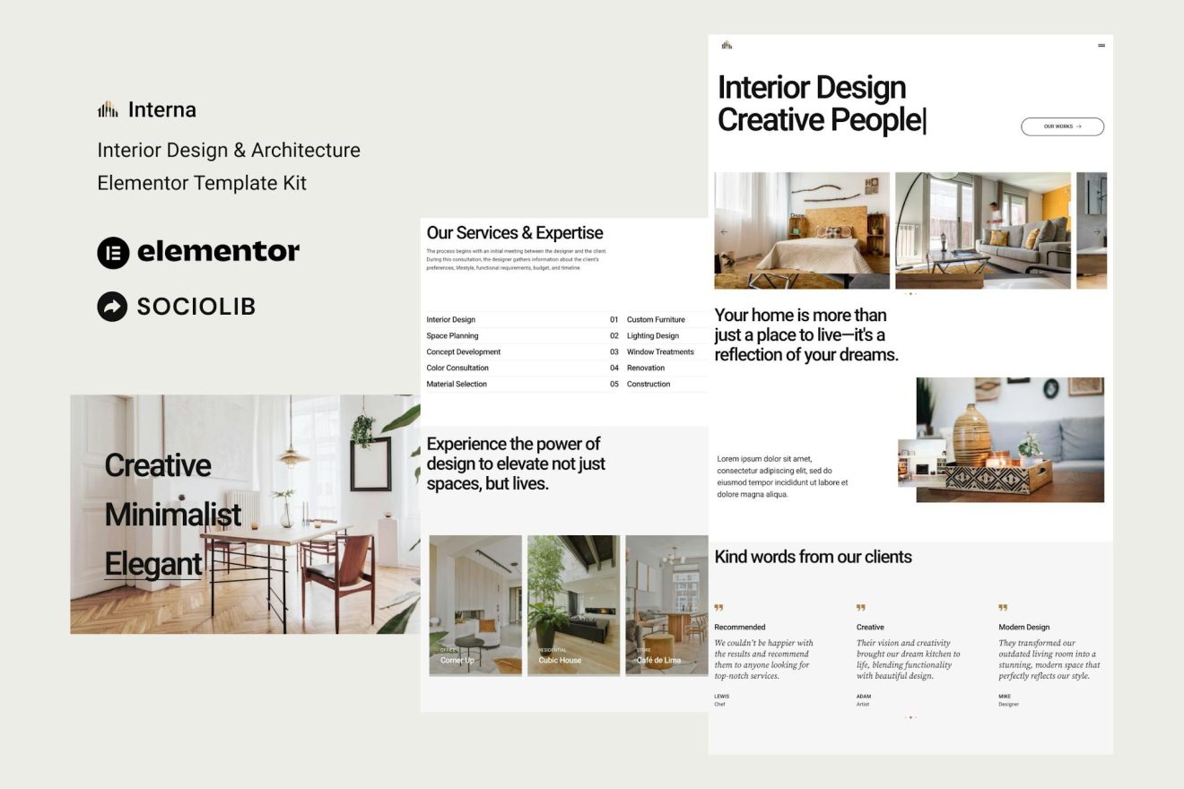 Interna - Interior Design & Architecture Elementor Template Kit - Prime ...