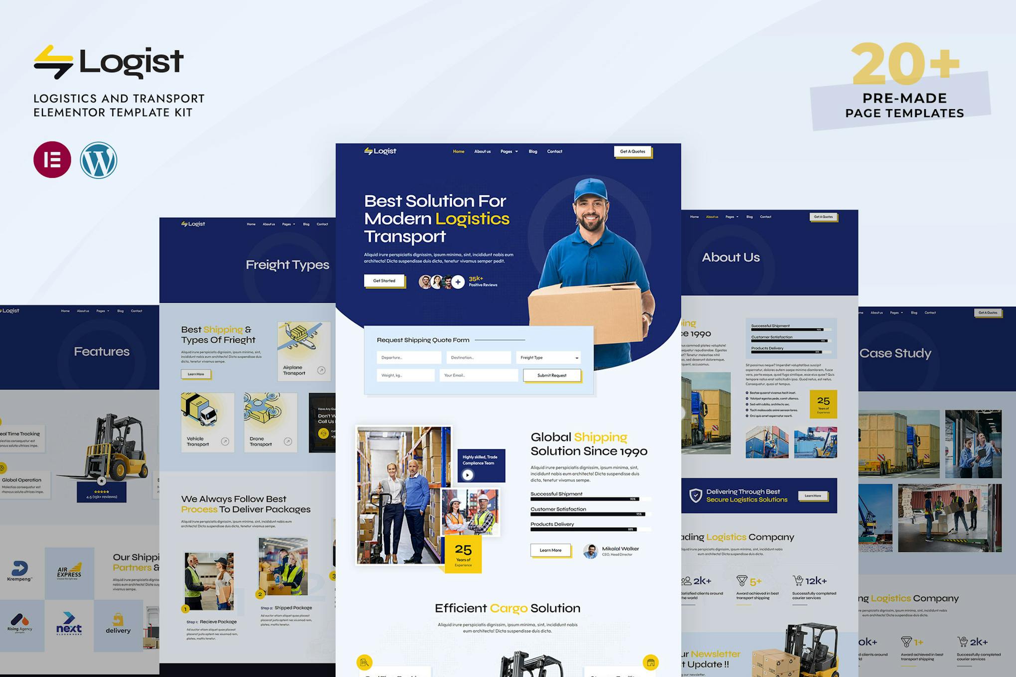 Download Logist - Logistics And Transport Elementor Pro Template Kit