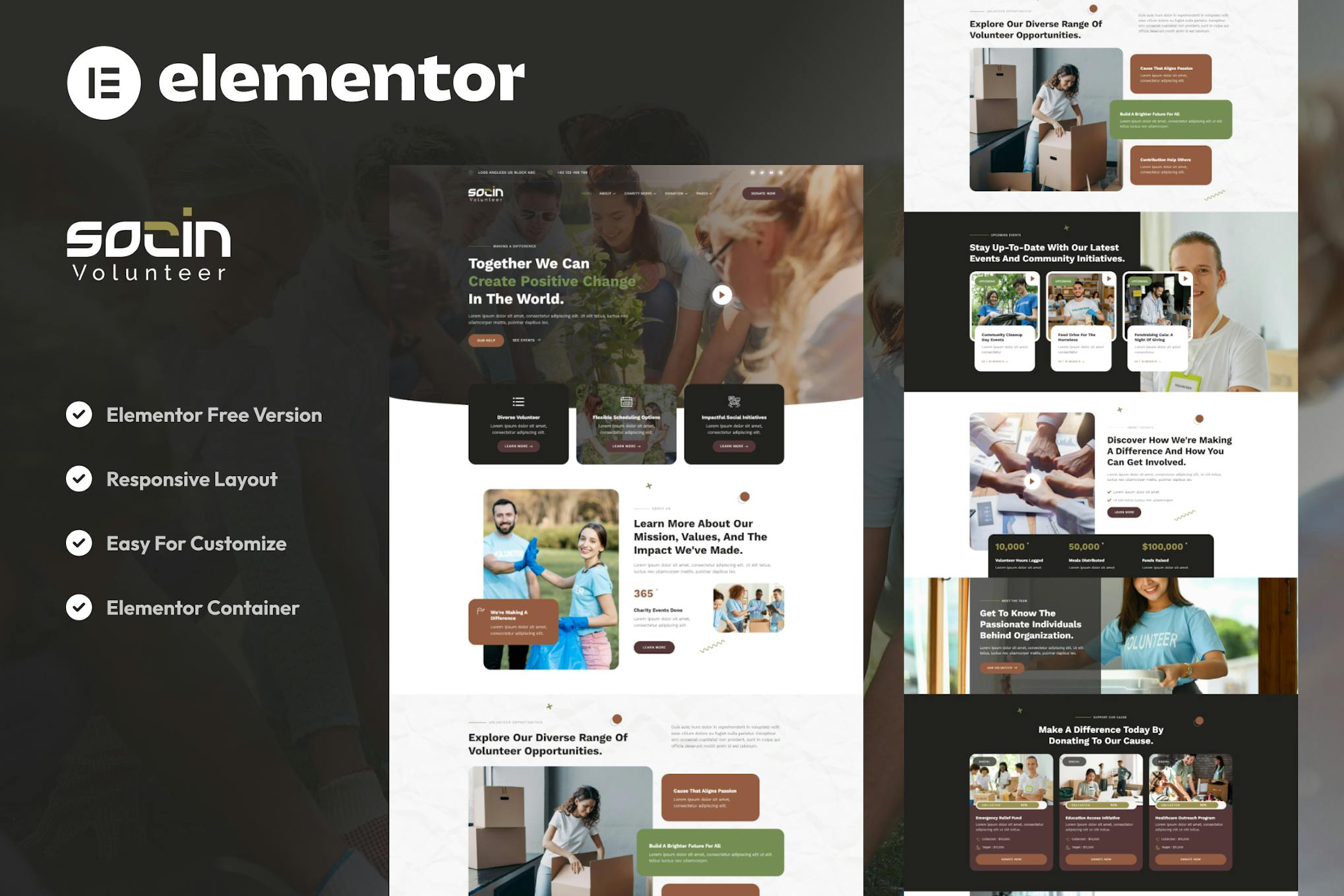 Download Socin - Volunteer & Charity Elementor Template Kit