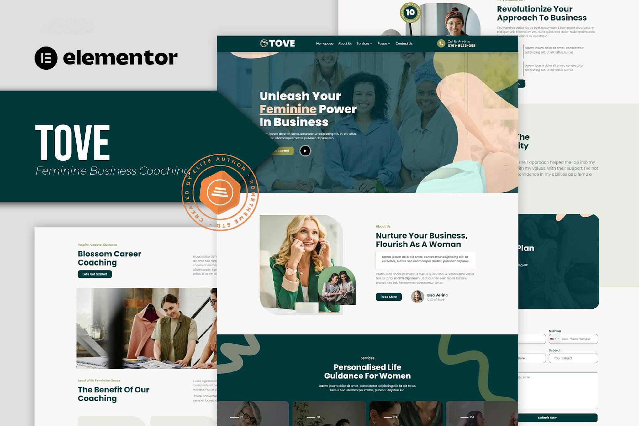 Download Tove - Feminine Business Coaching Elementor Template Kit