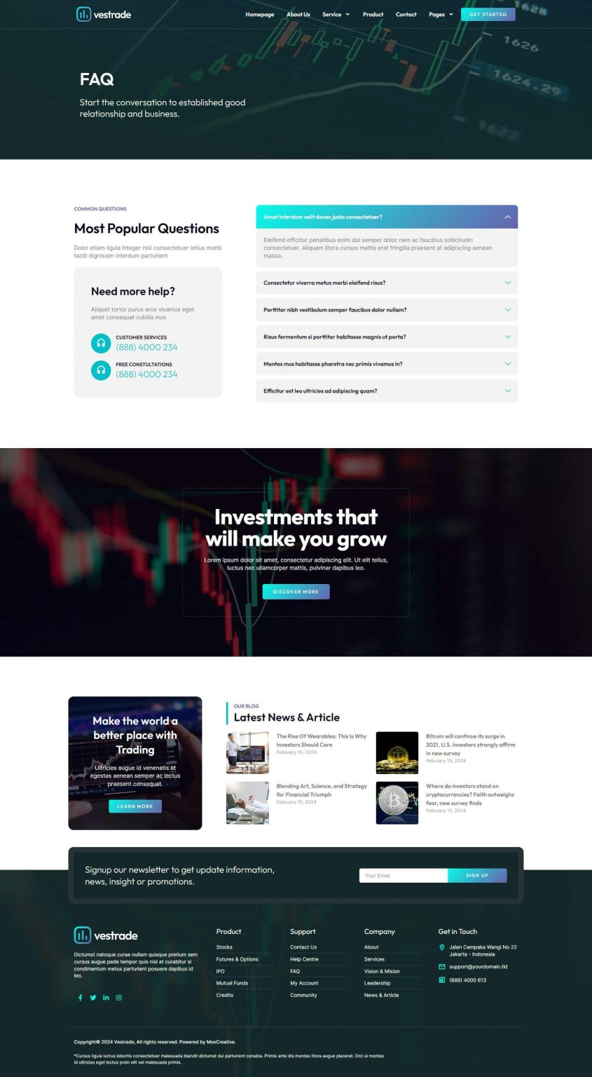 Download Vestrade - Trading & Investment Elementor Template Kit