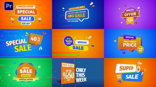 Download 3D Sale Banners Premiere Pro Template